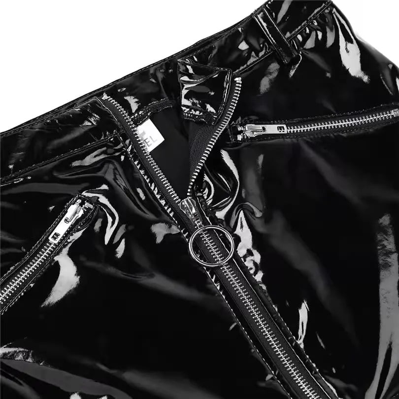 zip latex skirt